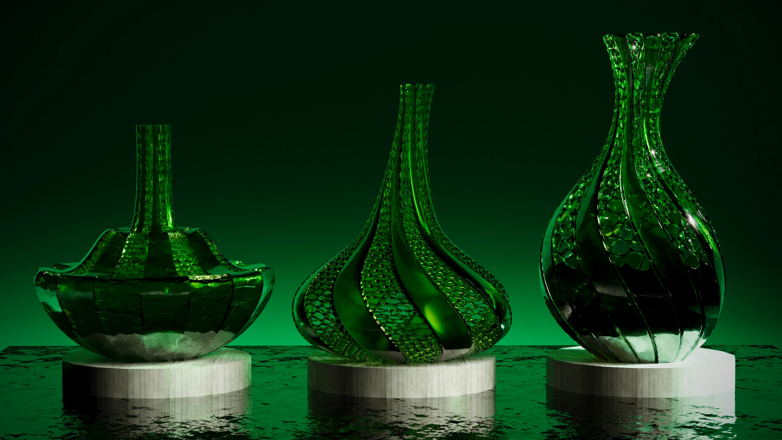 Vases — elegant 3D product render with Corona renderer